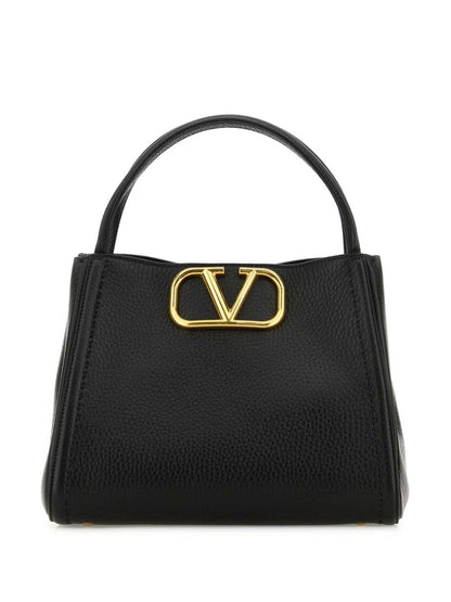 Valentino Garavani Alltime Medium Leather Handbag Black