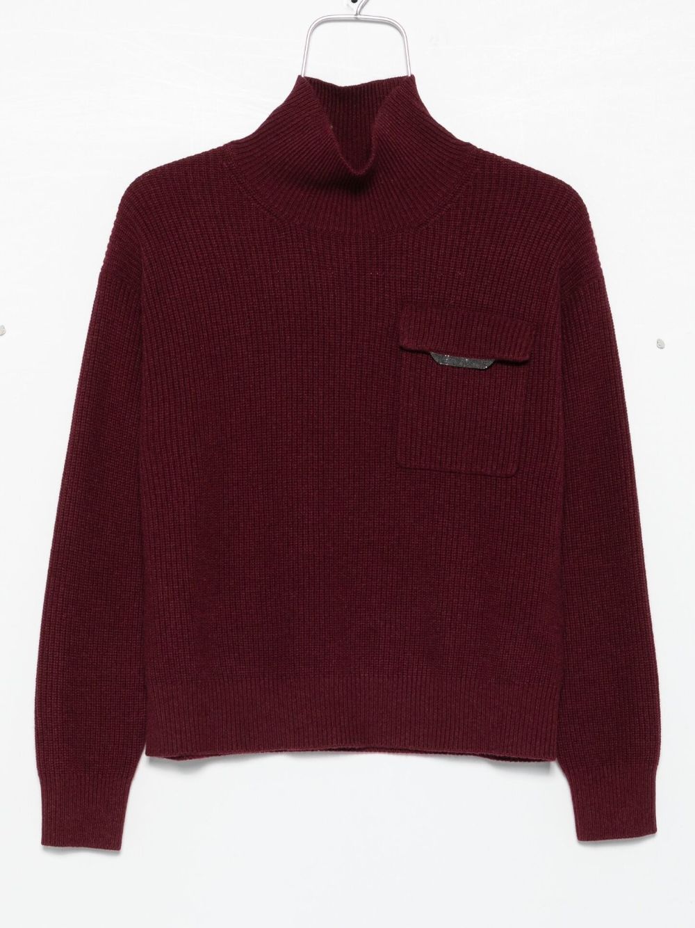 Brunello Cucinelli Cashmere Ribbed Turtleneck Sweater Bordeaux bordeaux