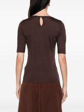 Brunello Cucinelli Crew Neck Short-Sleeve Cashmere and Silk Sweater Brown Brown