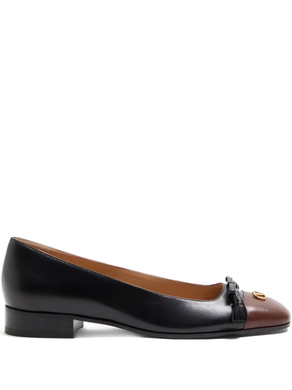 Valentino Garavani Flat Leather Ballet Shoes with Tassel Black Black