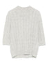Brunello Cucinelli High Neck Short Sleeve Wool Knitted Sweater Grey Grey