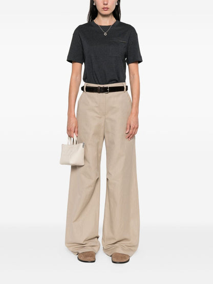 Brunello Cucinelli Charcoal Grey Cotton Patch Pocket T-Shirt Grey