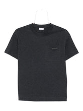Brunello Cucinelli Charcoal Grey Cotton Patch Pocket T-Shirt Grey