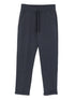 Brunello Cucinelli Navy Cotton Drawstring Waist Trousers Blue