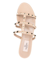 Valentino Garavani Rockstud Three-Strap Fuchsia Silk and Nylon Sandals fuchsia