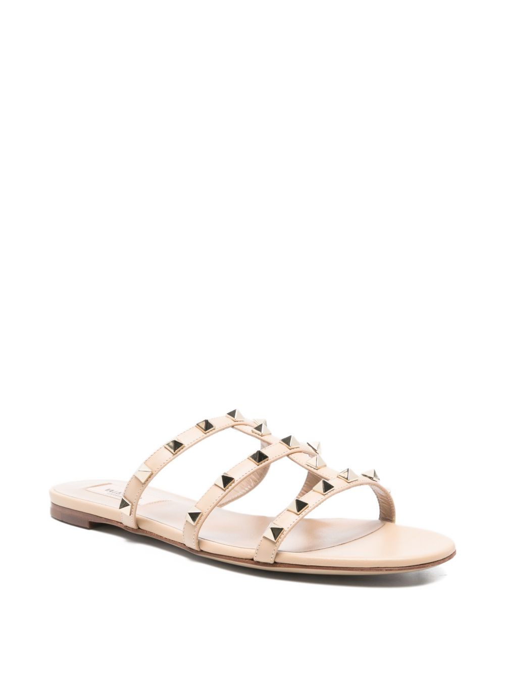 Valentino Garavani Rockstud Three-Strap Fuchsia Silk and Nylon Sandals fuchsia
