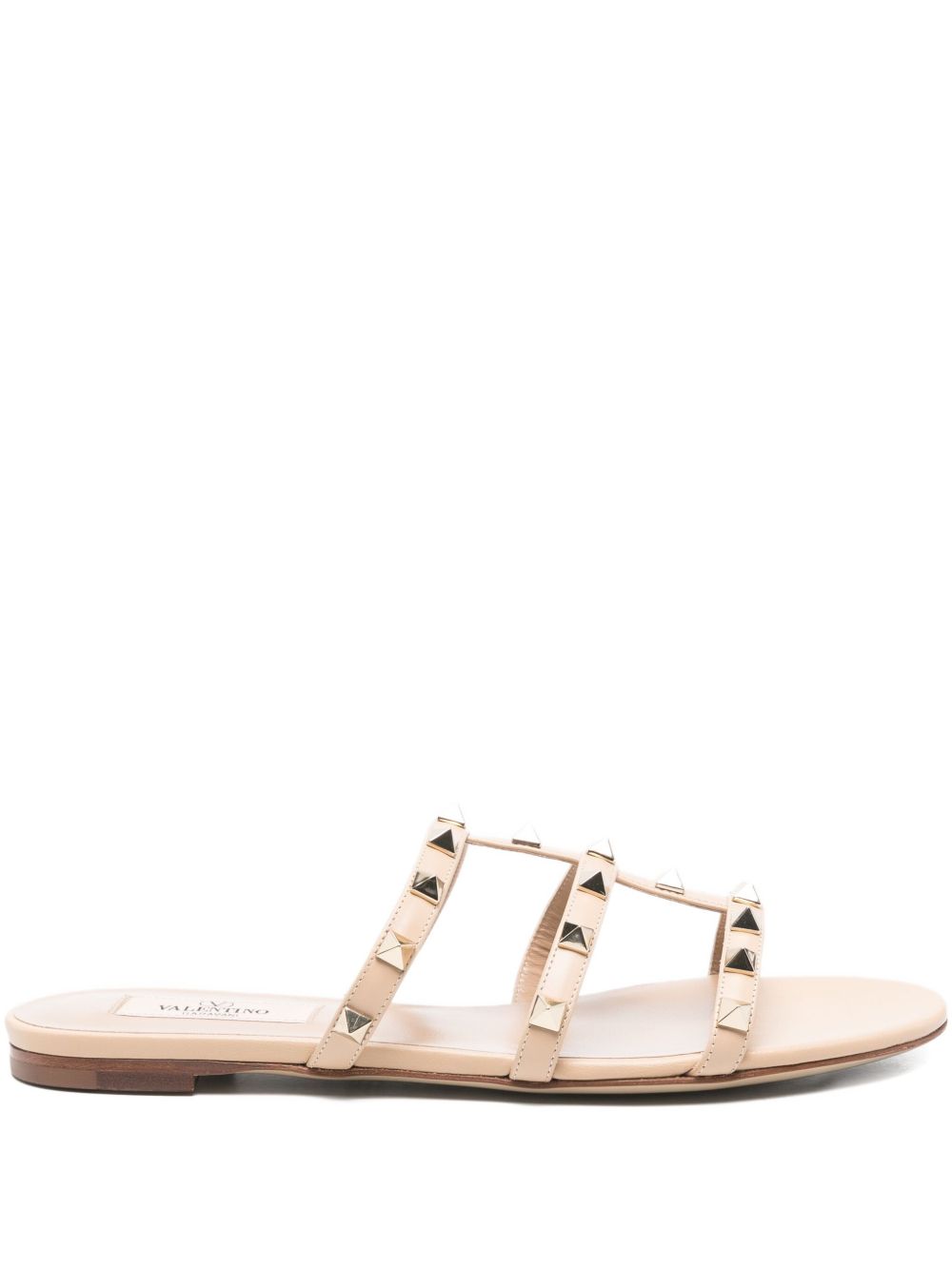 Valentino Garavani Rockstud Three-Strap Fuchsia Silk and Nylon Sandals fuchsia