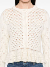 Chloè Wool and Silk Cardigan with Ruffled Cuffs White