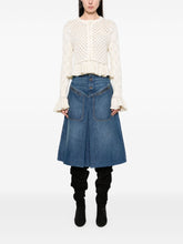 Chloè Wool and Silk Cardigan with Ruffled Cuffs White