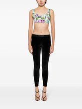 Tom Ford Velvet Logo-Waistband Stretch Leggings Black
