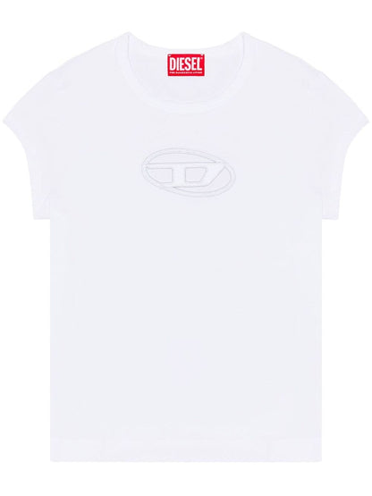 Diesel T-Angie Cut-Out Organic Cotton T-Shirt White