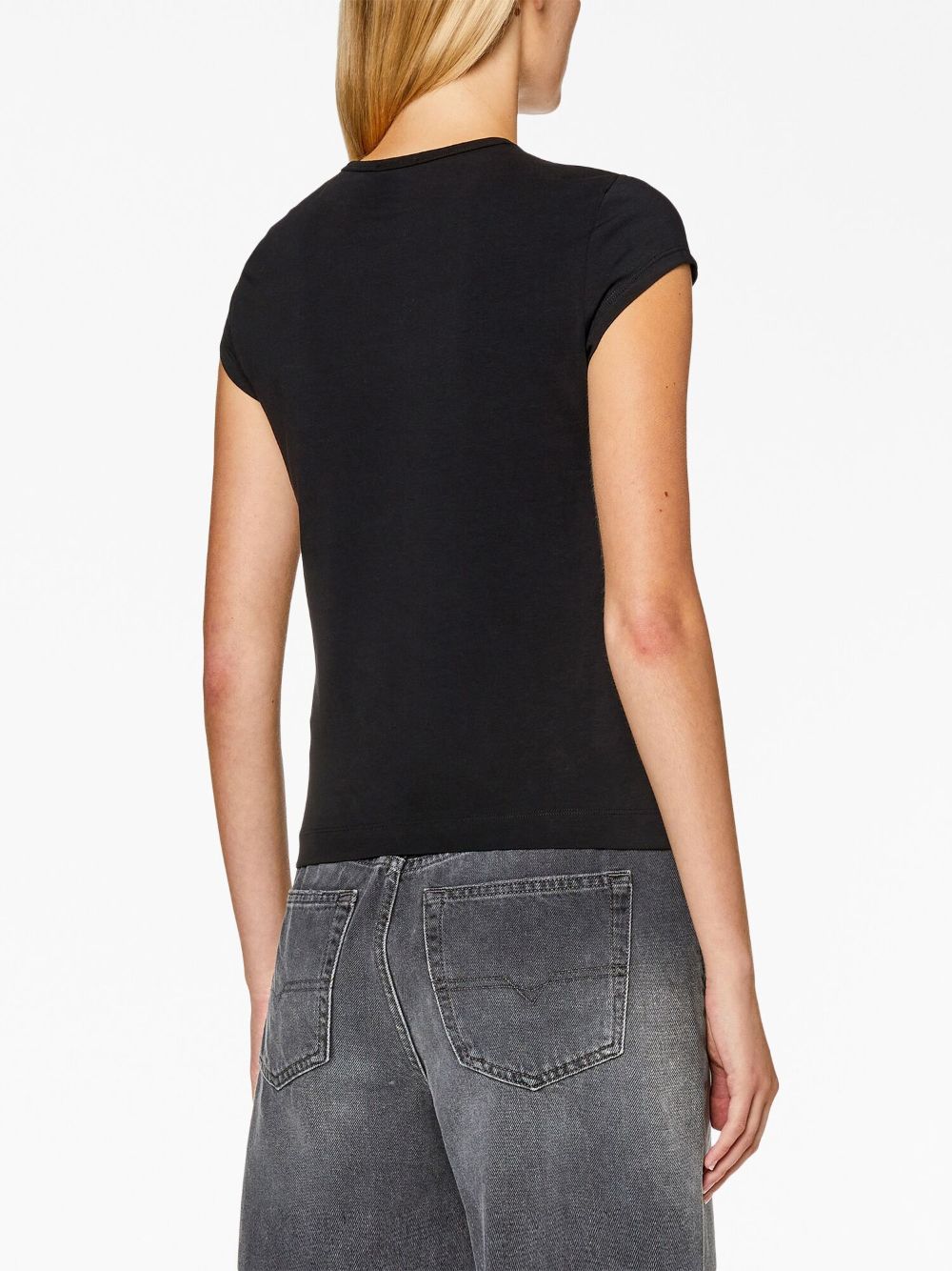 Diesel Cut-Out Stretch-Cotton T-Angie T-Shirt Black black