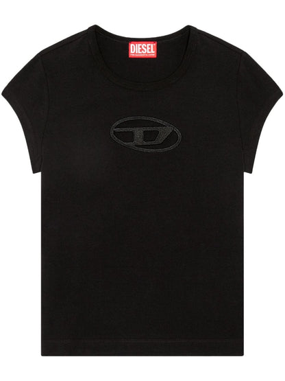 Diesel Cut-Out Stretch-Cotton T-Angie T-Shirt Black black