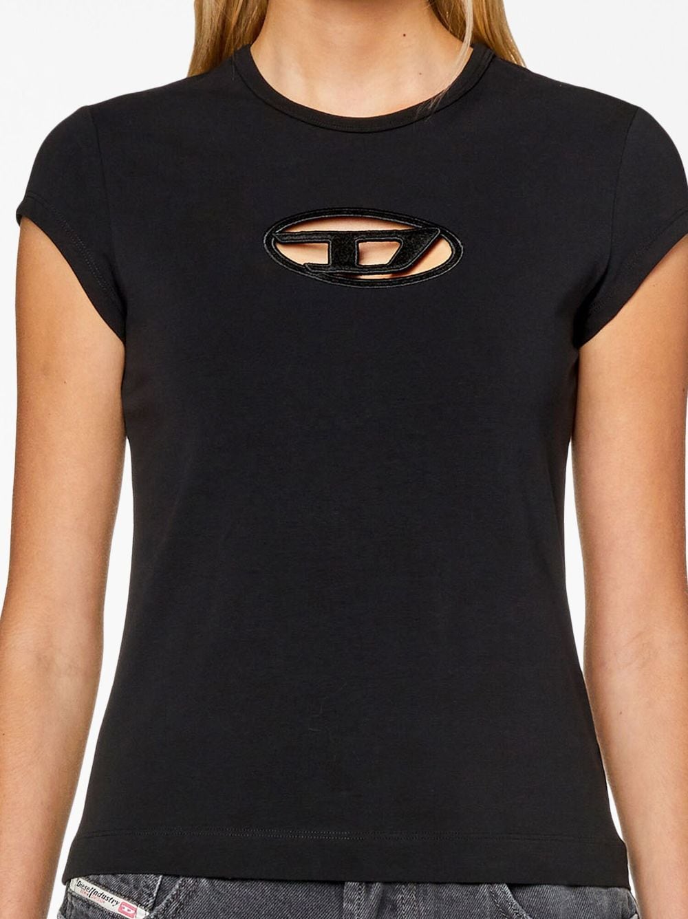 Diesel Cut-Out Stretch-Cotton T-Angie T-Shirt Black black