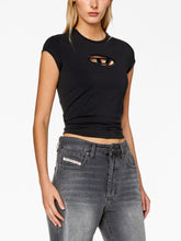 Diesel Cut-Out Stretch-Cotton T-Angie T-Shirt Black black