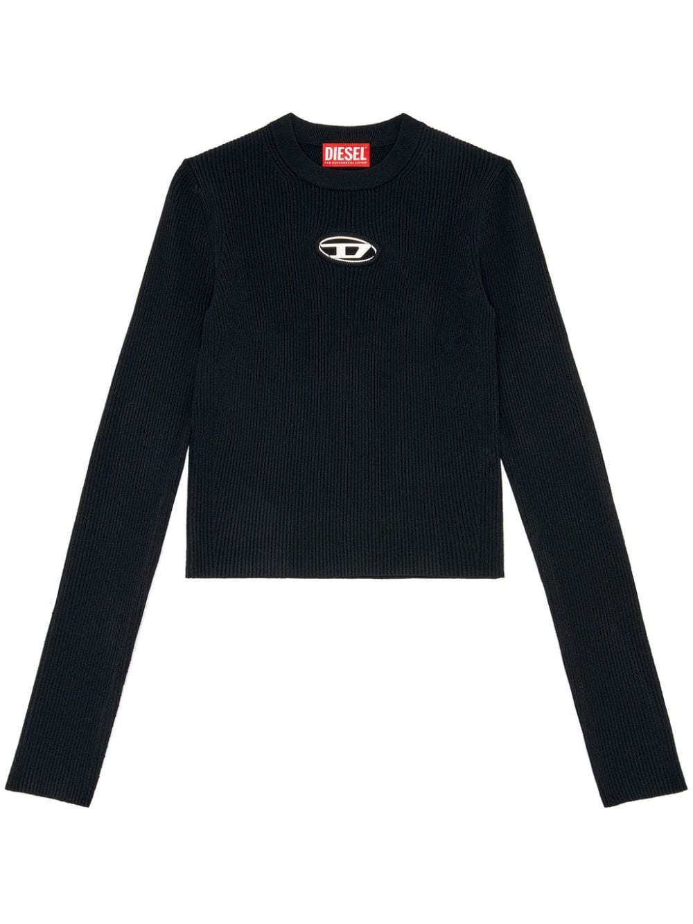 Diesel EcoVero Viscose Cut-Out Ribbed Sweater Black Black