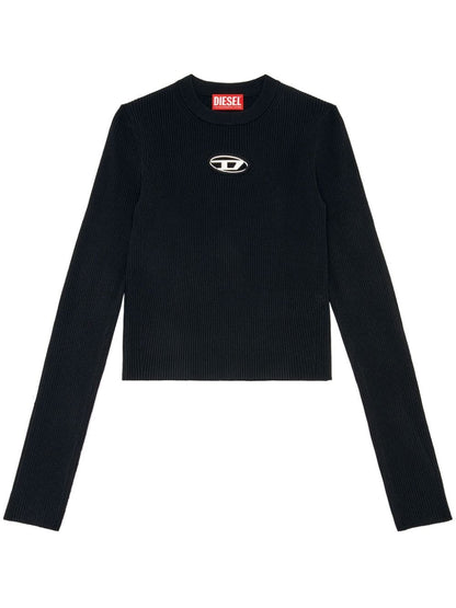 Diesel EcoVero Viscose Cut-Out Ribbed Sweater Black Black