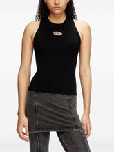 Diesel Fine Ribbed Sleeveless Oval-D Tank Top Black