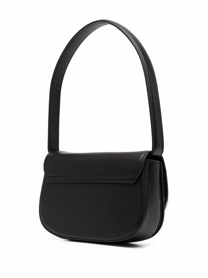 Diesel 1DR Calf Leather Shoulder Bag Black