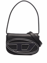 Diesel 1DR Calf Leather Shoulder Bag Black