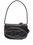Diesel 1DR Calf Leather Shoulder Bag Black