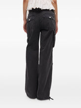 Ganni Silk & Nylon Organic Cotton Cargo Trousers Grey