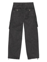Ganni Silk & Nylon Organic Cotton Cargo Trousers Grey