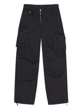 Ganni Silk & Nylon Organic Cotton Cargo Trousers Grey