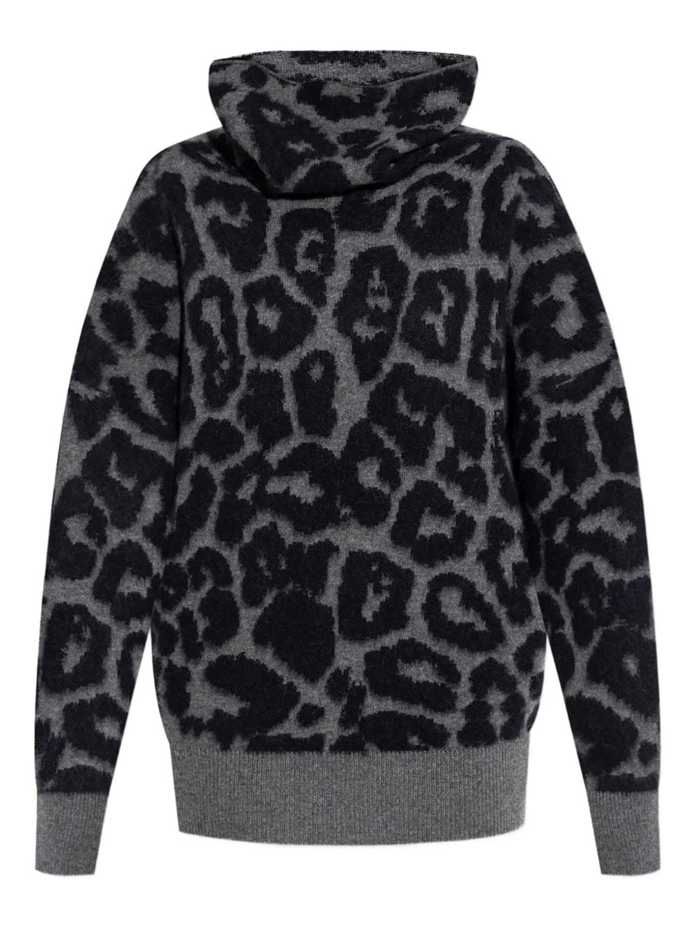 Stella McCartney Leopard-Print Wool Jumper Black