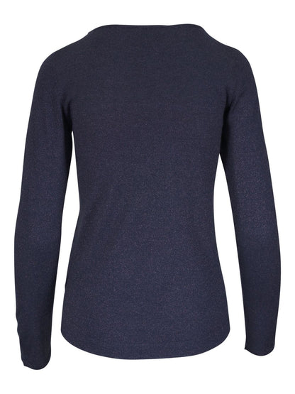 Brunello Cucinelli Cashmere and Silk Boat Neck Sweater Blue