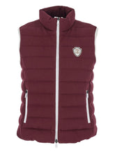 Brunello Cucinelli Quilted High-Neck Cotton Logo Vest Bordeaux