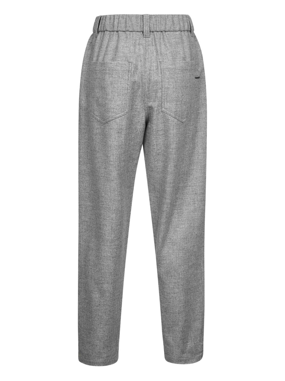 Brunello Cucinelli Wool-Cashmere Pleated Trousers Light Grey