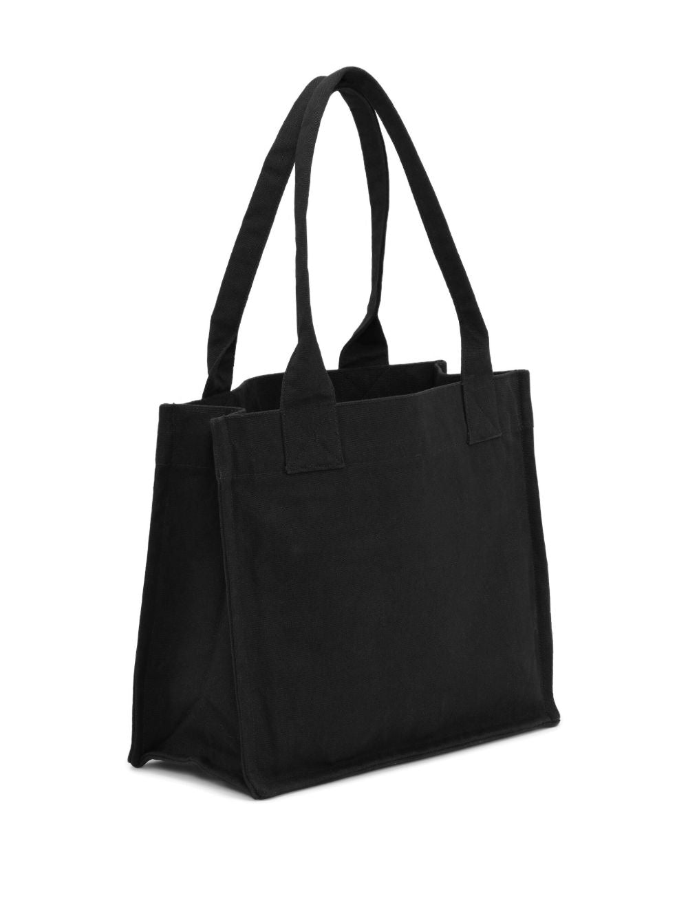 Ganni Large Organic Cotton & Silk Tote Bag Black