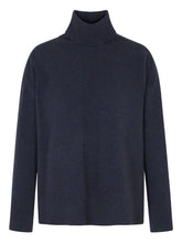 Emporio Armani Roll-Neck Ribbed Wool-Blend Sweater Blue