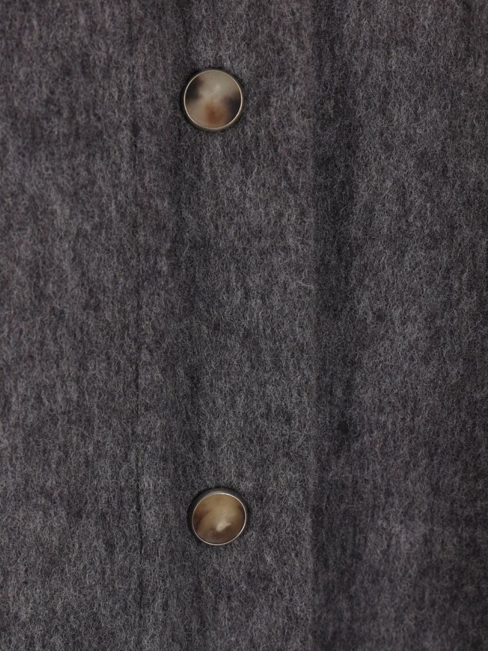 Brunello Cucinelli Virgin Wool Grey Shirt with Horn Buttons and Long Sleeves Grey