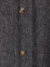 Brunello Cucinelli Virgin Wool Grey Shirt with Horn Buttons and Long Sleeves Grey