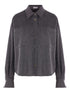 Brunello Cucinelli Virgin Wool Grey Shirt with Horn Buttons and Long Sleeves Grey