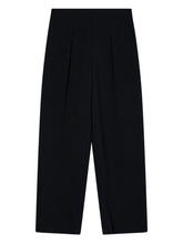 Emporio Armani High-Waist Pleated Straight-Leg Trousers Black