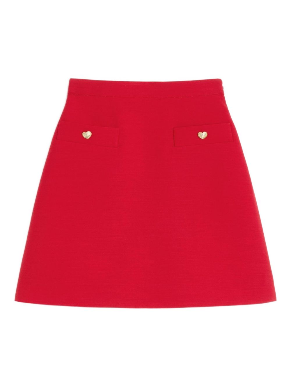 Valentino Crepe Couture Wool and Silk Skirt Red