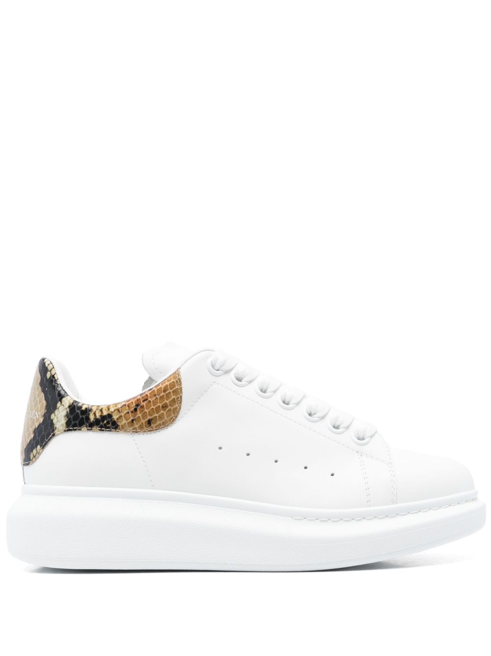 Alexander McQueen Oversized Snakeskin-Effect Calf Leather Sneakers Multicolour