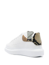 Alexander McQueen Oversized Snakeskin-Effect Calf Leather Sneakers Multicolour