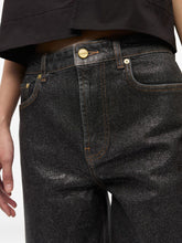 Ganni Wide-Leg Organic Cotton Denim Jeans Black