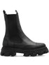 Ganni Chelsea Mid Silk and Nylon Leather Boots Black