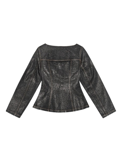 Ganni Silk and Nylon Fitted Blazer in Black Black
