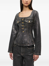 Ganni Silk and Nylon Fitted Blazer in Black Black