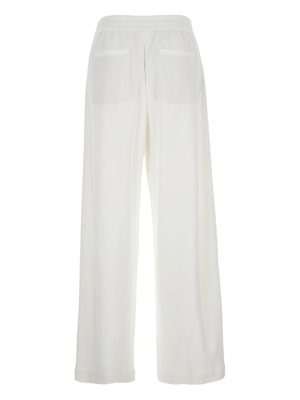 Brunello Cucinelli Elasticated Waistband Cotton Trousers White