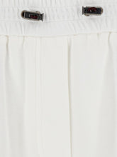 Brunello Cucinelli Elasticated Waistband Cotton Trousers White
