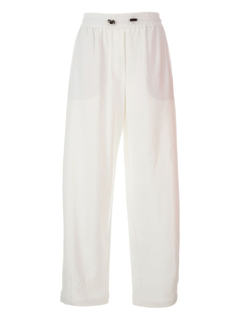 Brunello Cucinelli Elasticated Waistband Cotton Trousers White