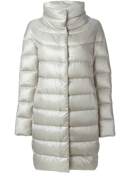 Herno Dora Long Padded Down Coat Light Grey