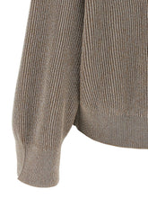 Brunello Cucinelli Cotton Crewneck Sweater with Drop Shoulders Light Brown